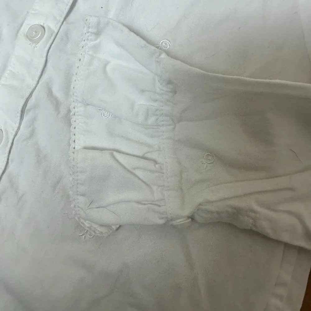 Vintage Gymboree 100% Cotton Embroidered Button Down Blouse Top Shirt Size 5